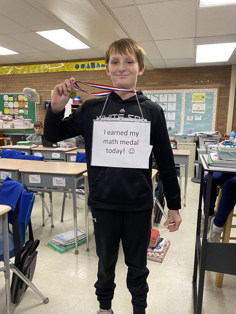 Ryan earned his math medal today!  Woohoo!!
#BeEvergreen
