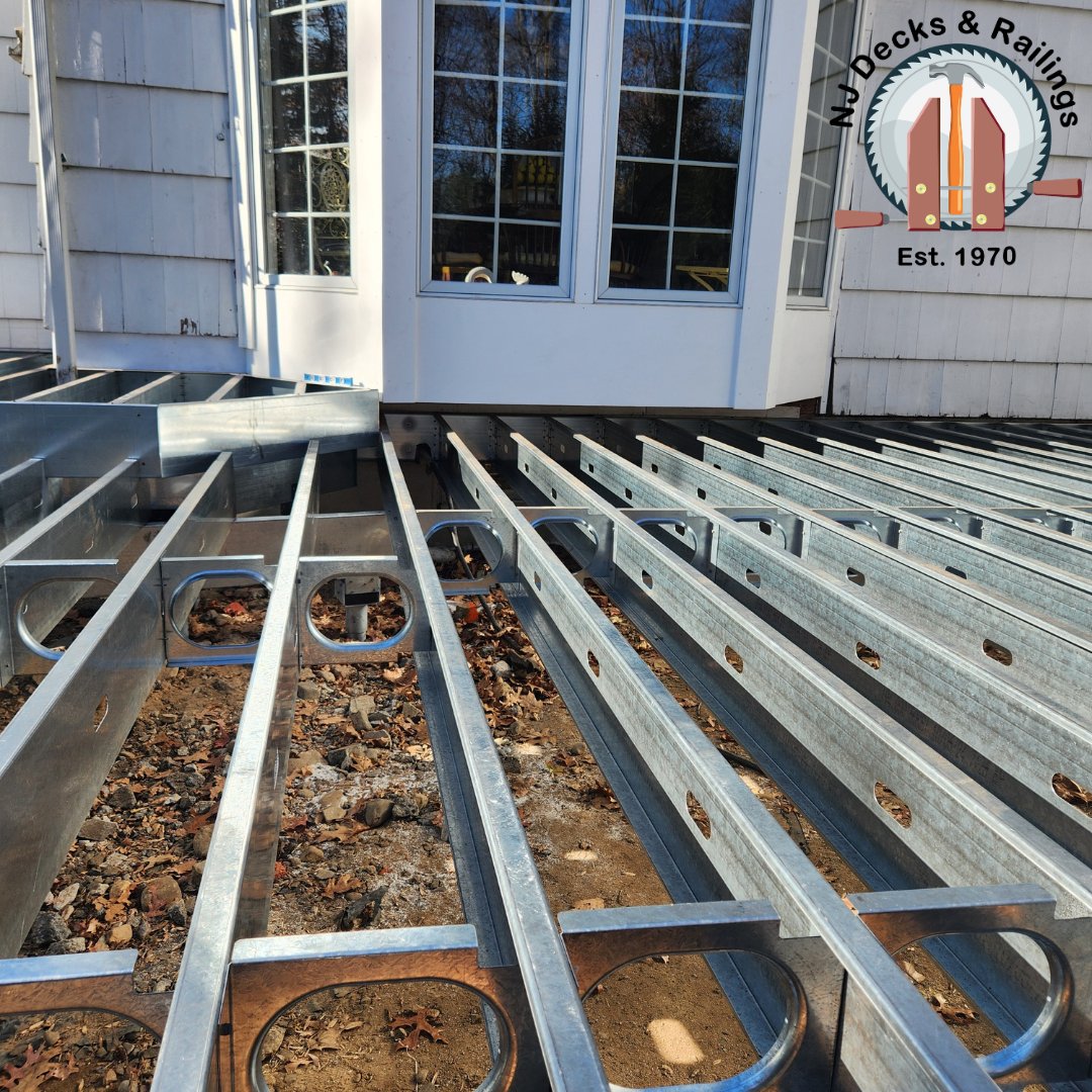 njdecks's tweet image. The foundation of every great deck starts here. Our steel framing is complete and ready to support a stunning new outdoor space. Stay tuned as we transform this into a backyard retreat. #SteelFraming  #CustomDeckDesign #NJDecksAndRailings #OutdoorLiving #NADRARocks