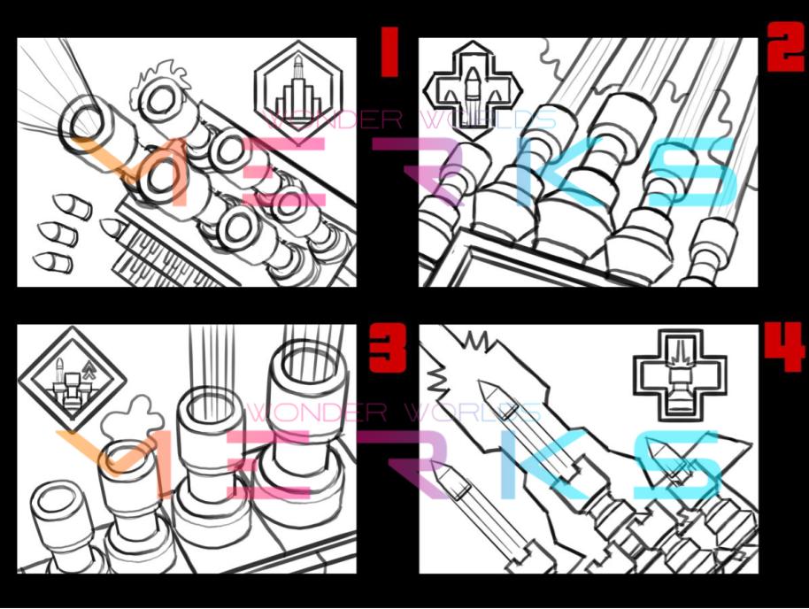 WWMerks's tweet image. Todays #gamedev #conceptart comes from Vlad as he gives suggestions for some final #ultai #art starter deck: The chorus of cannon fire! A #trapcard that had the image of a constant barrage. Cant wait to see the final selection colored.  #wwmerks #gamedesign #Wargaming #cardgames