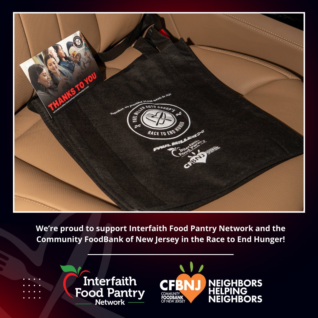 PMLandRover's tweet photo. Join the Paul Miller Auto Group in the Race to End Hunger! 

Now through Dec 31, proceeds from every service visit &amp; vehicle purchase will help us deliver at least 25,000 meals with Interfaith Food Pantry &amp; Community FoodBank of NJ. Together, we can make a difference! https://t.co/V08D6kqpVd