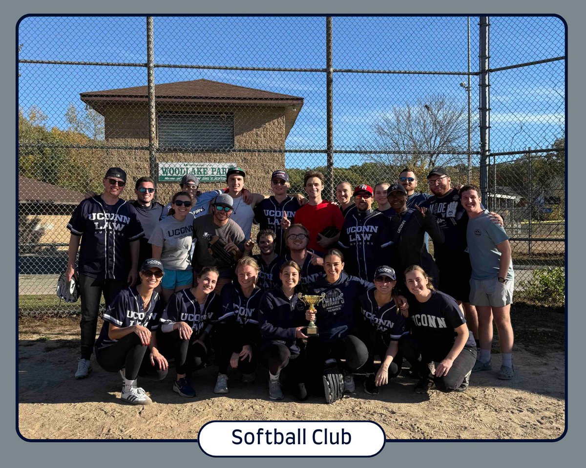 UConnLaw's tweet photo. Law school is fun and games ... at least for the UConn Law Softball Club. Congratulations on winning the Roger Williams University Invitational *and* on your second consecutive win of the Battle of Boston (featuring 17 teams from 10 law schools from New England)! https://t.co/uTw3hKsXSz