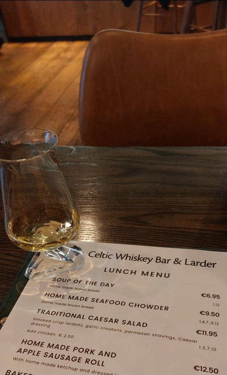 Having a drop of Bannow Island <a href="/WaterfordWhisky/">Waterford Distillery</a> in <a href="/Celticwhiskey/">Celtic Whiskey Shop</a> Killarney. Let's see how this coastal whisky goes with the seafood chowder.