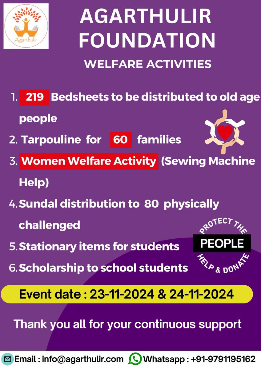agarthulir's tweet photo. ★ *AGARTHULIR Foundation* ★ 
🤝 Helping Hands, Changing Lives

📢 *Join us for a special event!* Let’s spread love and hope through: https://t.co/OfeGuUC681