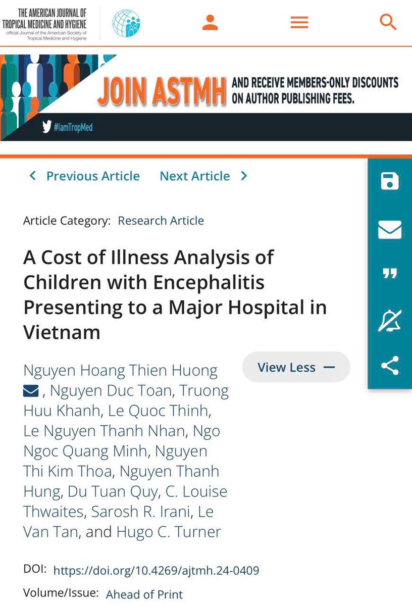 huongped's tweet image. Thrilled to have a paper published from my PhD! 🎉🎊🍾 Economic burden of encephalitis in Vietnamese children! 🧠🦠💰 Grateful and proud worked with amazing supervisors! ❤️ @OUCRU_Programme @EIgroup_OUCRU @Le_Van_Tan @Mayo_AING @hugocturner @drleighannjones @CLThwaites