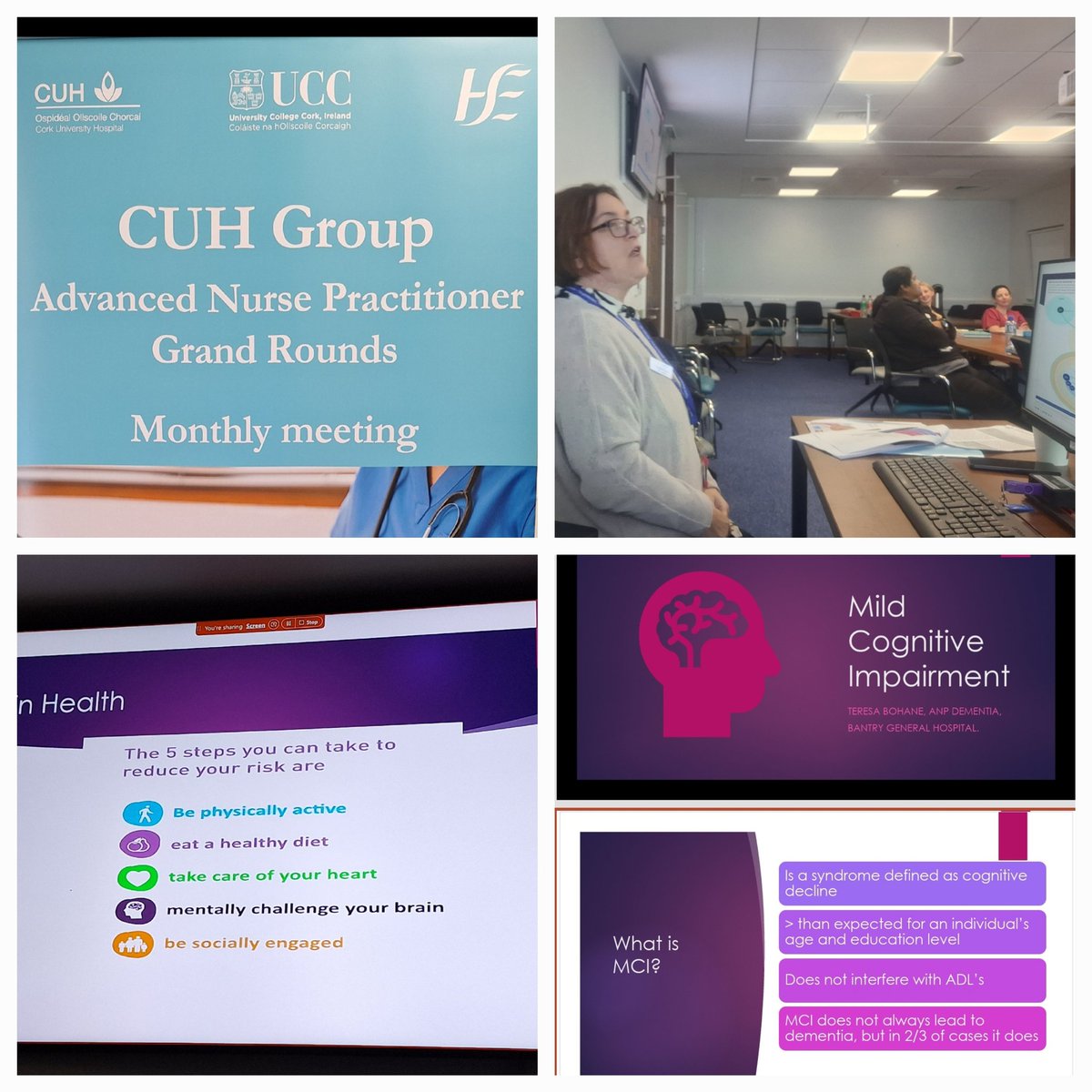 Louise M Murphy (@louisemmurphy1) on Twitter photo Thank you Teresa Bohane RANP <a href="/BGHsswhg/">Bantry General Hospital -SSWHG</a> for travelling up to <a href="/CUH_Cork/">Cork University Hospitals</a> for #ANP grand rounds today and giving a brilliant talk on MCI and Dementia.
Shocked to learn poor hearing is such a big predictor!
Lots of learning today <a href="/CuhANP/">CUH Advanced Nurse Practitioners</a> <a href="/NMPDUCorkKerry/">NMPDU South West</a> <a href="/uccnursmid/">UCC School of Nursing & Midwifery 🌈</a> <a href="/BridAOSullivan/">Bridie O'Sullivan</a> Thank you Teresa Bohane RANP <a href="/BGHsswhg/">Bantry General Hospital -SSWHG</a> for travelling up to <a href="/CUH_Cork/">Cork University Hospitals</a> for #ANP grand rounds today and giving a brilliant talk on MCI and Dementia.
Shocked to learn poor hearing is such a big predictor!
Lots of learning today <a href="/CuhANP/">CUH Advanced Nurse Practitioners</a> <a href="/NMPDUCorkKerry/">NMPDU South West</a> <a href="/uccnursmid/">UCC School of Nursing & Midwifery 🌈</a> <a href="/BridAOSullivan/">Bridie O'Sullivan</a>