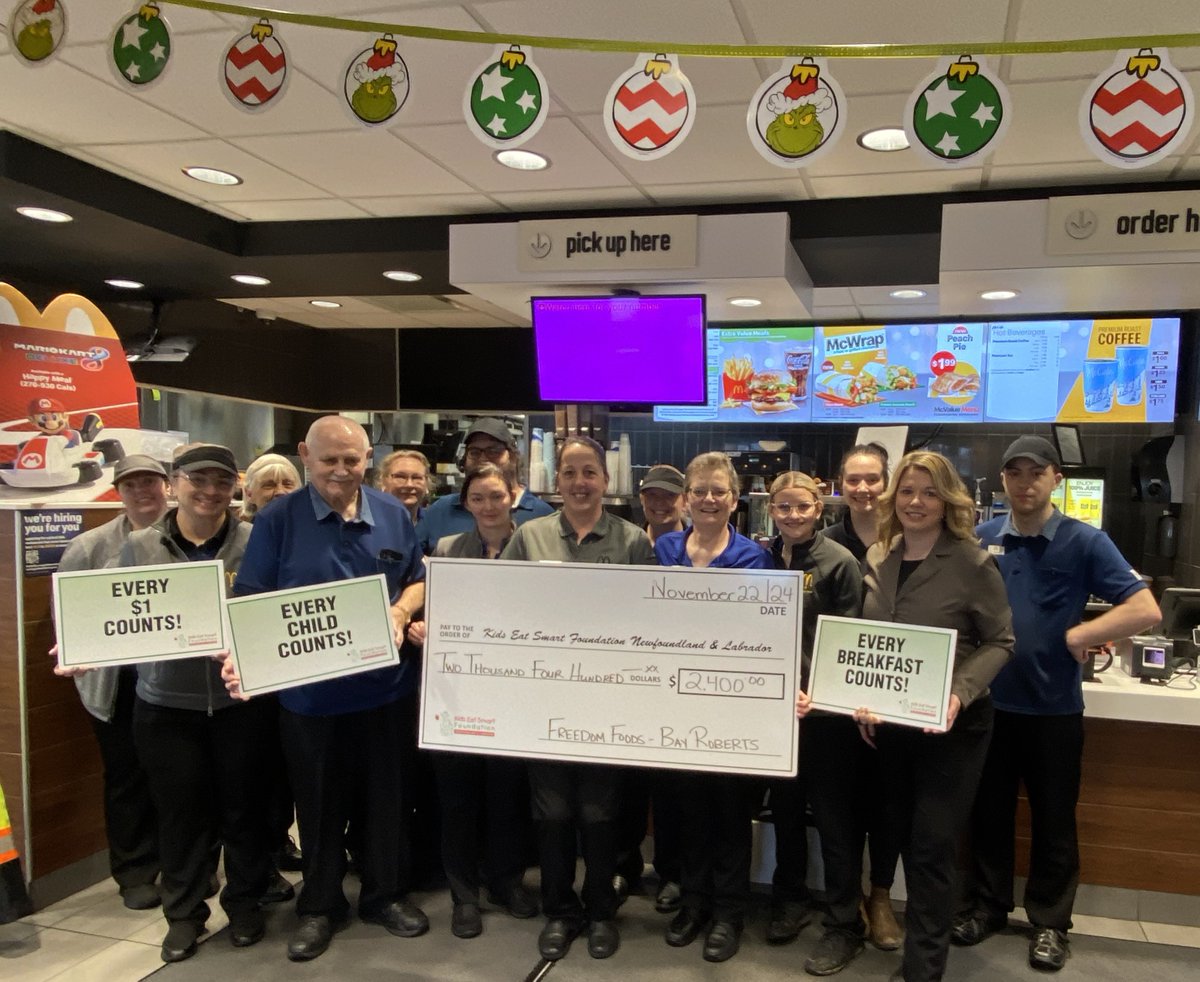 KidsEatSmartNL's tweet photo. Our sincerest thanks to Freedom Foods - Bay Roberts for their continued support of our Kids Eat Smart Breakfast Clubs. #EveryBreakfastCounts #EveryChildCounts #EveryDollarCounts #YouCount #Thankyou
@SPeterElem @HREschool @BRPKto3 @Amalgamated_NL @AscensionAstros @AllHallowsE https://t.co/d5rFunHFoC