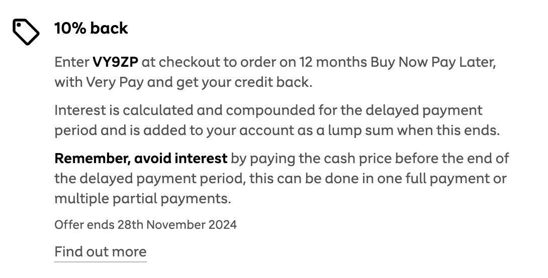 mikeismint's tweet photo. @VeryHelpers I have tried to order an iPad with the 10% Back offer being advertised on your website. I have rang customer services and have been told that this is a promotional offer and I don't qualify.
They couldn't tell me WHY not.
Can you help or should I go elsewhere? https://t.co/UWBJ3dqVmg
