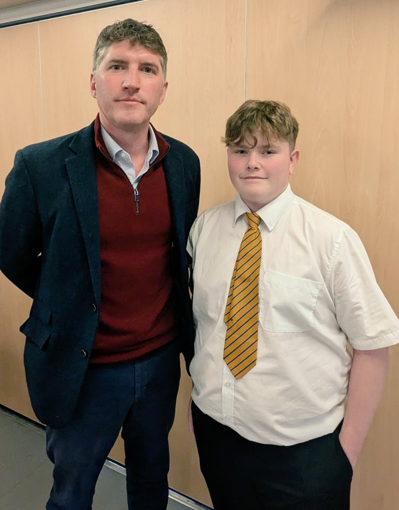 Y11 House Captain Spencer Coatsworth put MP Edward Morello on the spot during a debate and Q&amp;A this afternoon. Well done, Spencer!