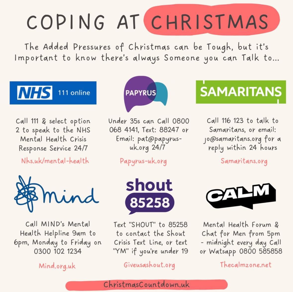 It can feel difficult during the winter and festive season. There are people you can turn to 
In Scotland you can also call Breathing Space on 0800 83 85 87 
#nhsgrampian #wellbeing #itsgoodtotalk #mentalhealthsupport #aberdeenshire