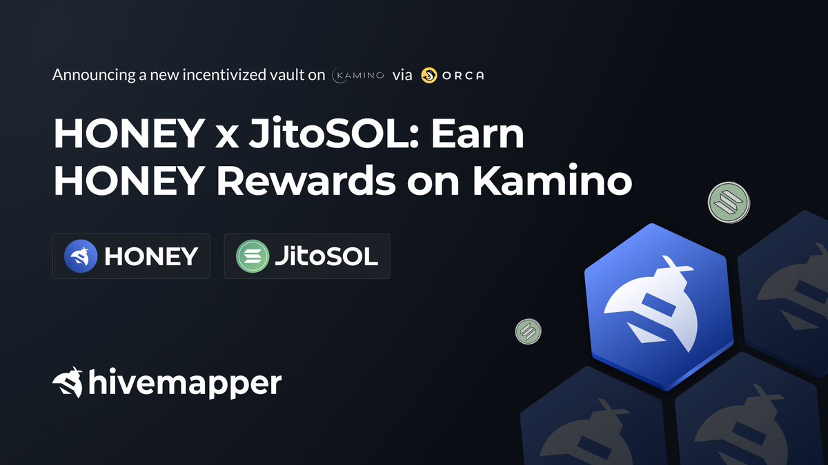 1/7
Today, we’re announcing a partnership with Jito, Kamino and Orca to give HONEY liquidity providers the best user experience in DeFi -- and extra HONEY rewards. app.kamino.finance/liquidity/Ab2n…

It’s a great example of how DePIN and DeFi can together improve the on-chain experience.