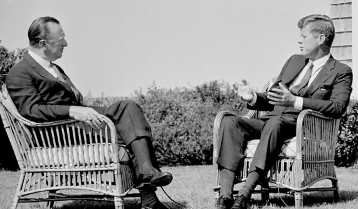 An appropriate day to remember that when Walter Cronkite went to Hyannis in 1963 he conducted a recorded interview with JFK. No sniveling. No appalling excuses. No toadying required. No accusations of murder or being the enemy within.