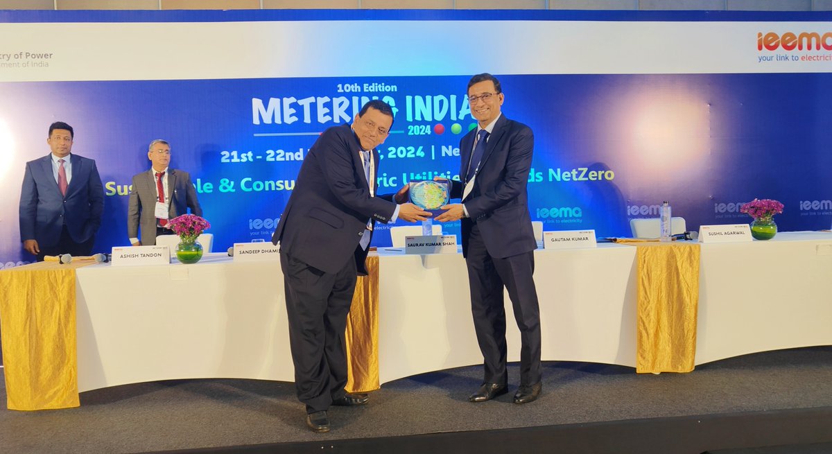 Intelli_Smart's tweet photo. @Intelli_Smart CTO Mr @Gautam_IIPL was one of the esteemed speakers at the 10th edition of Metering India 2024 discussing “AMI Journey So Far Under RDSS”.

Mr Kumar stated that the world’s largest #digitalization program under the RDSS smart metering initiative is finally gaining the momentum it needs, emphasizing how it will transform millions of lives at the grassroots.

The session was chaired by Shri Saurav Kumar Shah, IPS, Executive Director, RDSS, @pfclindia. The panel discussion highlighted the importance of customizing rollout programs to meet the unique needs of consumers in different states.

#MeteringIndia #SmartMetering #AMI #ElectricityDistribution