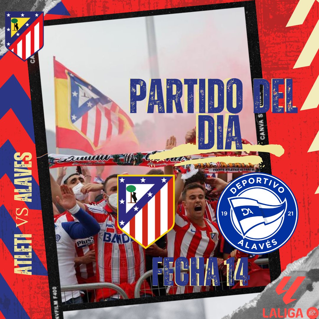 PenaAtletiCol's tweet photo. ⚽ @atleticodemadrid vs @deportivoalaves 
📆 23-11-2024
⏱️ 10:15 hrs Colombia 
🏟️ Metropolitano-Madrid

#LaLigaEASport 
#AtletiAlaves
#porqueluchancomohermanos 
#peñaatleticolombia https://t.co/T2WOpmgWiM