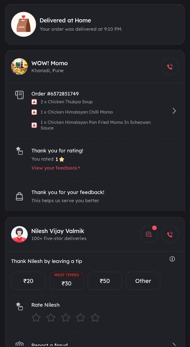 Itzani05's tweet photo. @zomato @zomatocare @deepigoyal I have ordered from WOW! MOMO and the item was delivered with lot of spillage and delivery partner told me that he was given the order as such and asked me to report.
Continue - - > https://t.co/aMh1wPARxo