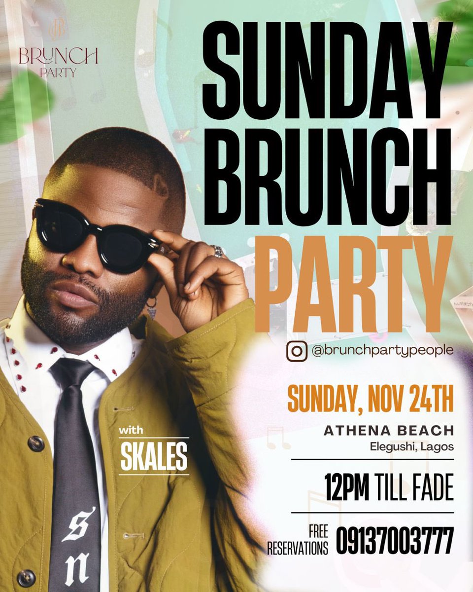 Another Sunday is fast approaching and where would you rather spend it?
Sunday brunch with <a href="/youngskales/">SKALES</a> come and listen to the best of music while munching on amazing delicacies 

It's going to be a party people so reserve your spot now.
Send a Dm to make reservations NOW!