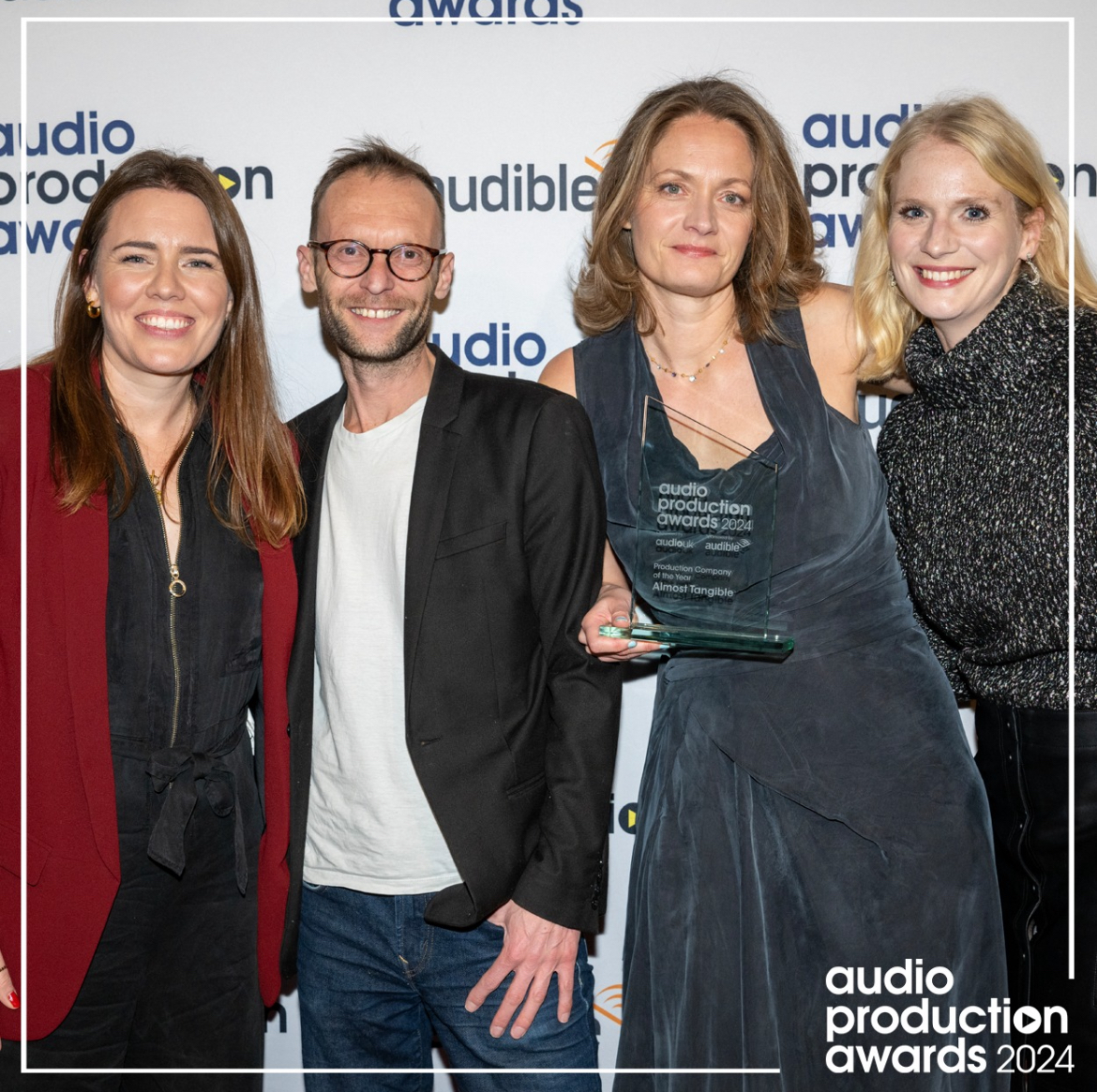 Production Company of the Year! It's been 2 days &amp; we still can't quite shake the 😱 . Thank you so much to <a href="/WeAreAudioUK/">AudioUK</a> for this honour – especially meaningful to us as we believe Almost Tangible is the first female-led company to have received this award in the APA's history.
