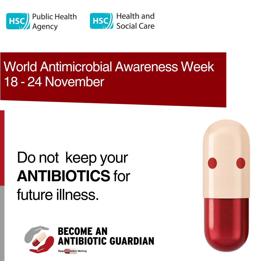 Do not keep antibiotics for future use.

Don’t forget that regularly washing your hands and keeping up to date with vaccinations can help prevent infections.

Visit pha.site/antibiotics 

#antibiotic #AMR #WAAW #WAAW24