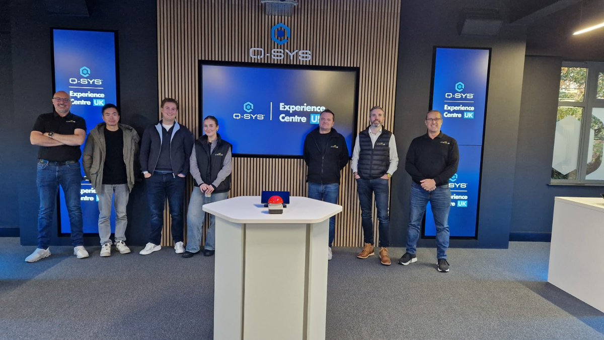 The team were welcomed into the Q-SYS Experience Centre in Egham earlier this week, spending time with our partners and friends at QSC for a refresher product overview. Thank you for having us! #StriveAV #StrivingForExcellence #QSYS #Training #Innovation <a href="/QSYS_AVC/">Q-SYS</a>