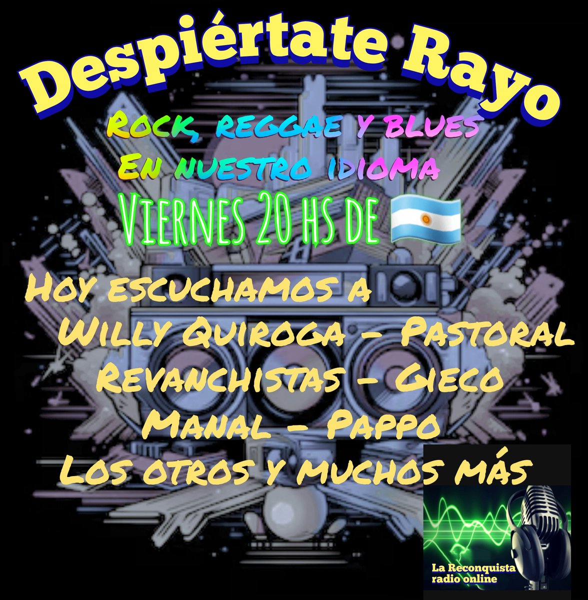 L_A_Aguiar's tweet photo. Escuchá lo mejor del rock, el reggae y el blues en Despiertate Rayo, hoy a las 20 hs en https://t.co/IfUTisGKN5
@LareconquistaR2 @silv_69 https://t.co/hKXANahATo