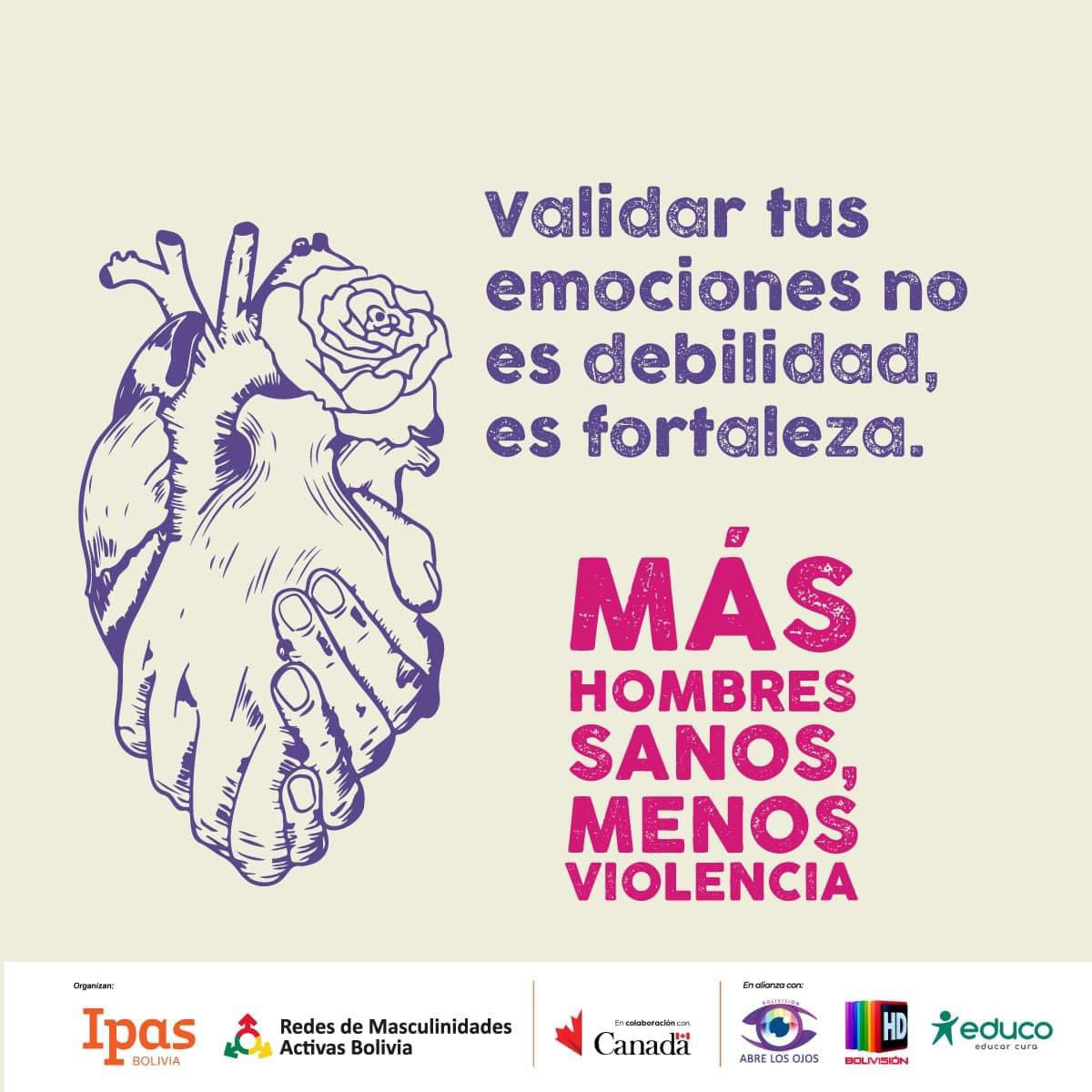 ✨No hay una sola forma de ser hombre, los hombres de verdad validan sus emociones y las de los demás.✨

#HombresResponsables #SaludReproductiva #ResponsabilidadCompartida #Menoshombresviolentos #19M #IpasBolivia <a href="/CanadaBolivie/">Canada en Bolivie</a> <a href="/CanadaenBolivia/">Canada en Bolivia</a> <a href="/CanadaBolivia/">Canada in Bolivia</a>