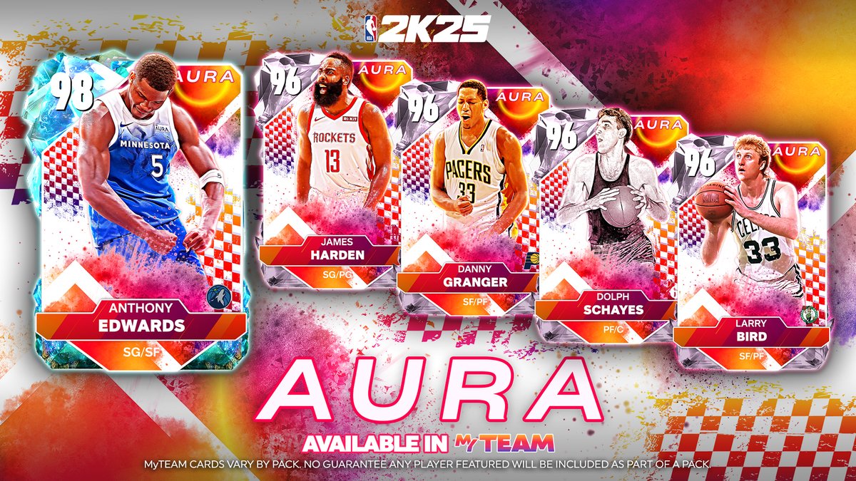NBA2KMyTEAM's tweet photo. Aura is out now! 🚨

Pick up packs in the Pack Market and complete Challenges to earn players from this set! https://t.co/OLCjkAUTKB