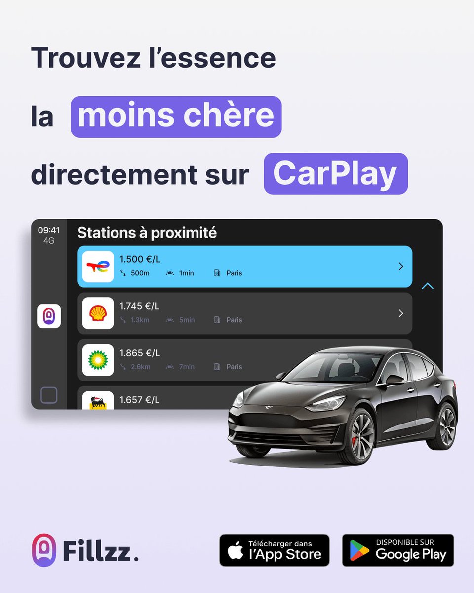 🚗⛽ Trouvez l’essence la moins chère directement sur CarPlay !
Plus besoin de chercher partout pour trouver les meilleures stations-service. Affichez les prix directement sur CarPlay et économisez à chaque plein ! 💸

📲 Disponible sur fillzz.com