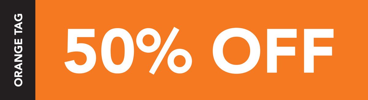 The color of the week is ORANGE. Take 50% off all items with an orange tag or sticker. Find a location: bit.ly/3blADnc
