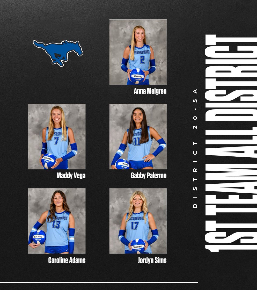 FwoodVolleyball's tweet photo. District 20-5A first, second and honorable mention teams! HUGE congrats to our girls! 💙🐴🏐 https://t.co/eRqqDBPYw5