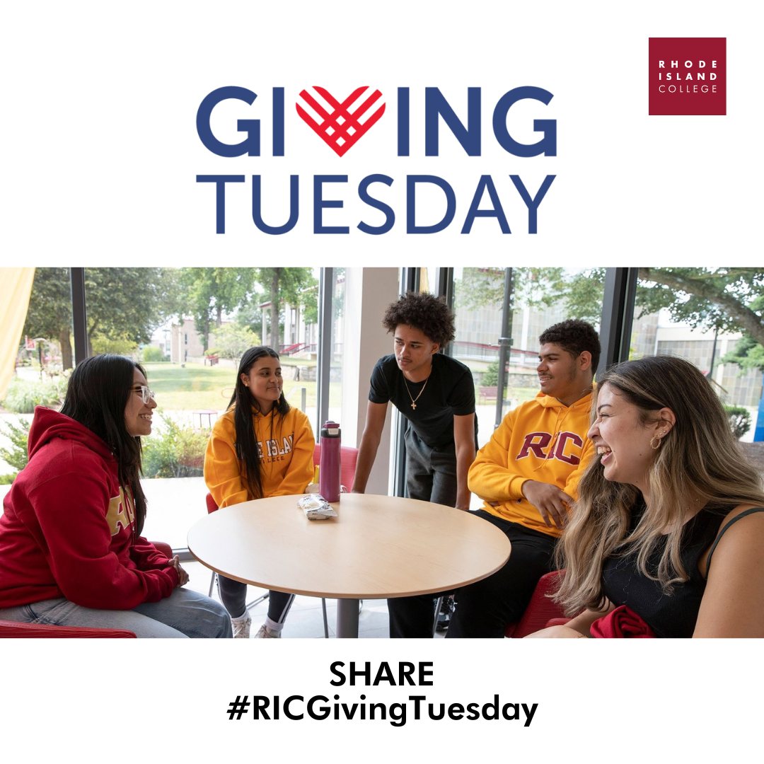 🤝 This #GivingTuesday, make an impact at Rhode Island College! Donate to support students with meals, textbooks, rent, &amp; more. Every gift changes lives. Can't give? Share this with your network! 💙 Donate here: givecampus.com/schools/RhodeI… 

#RICGivingTuesday #MakeADifference
