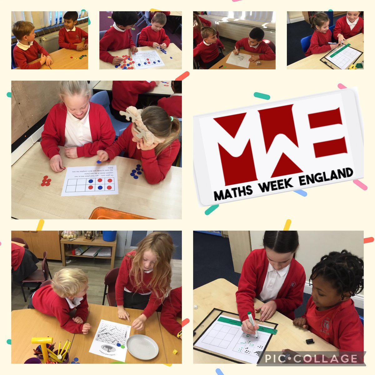 ➕➖Whole  School  ➗🟰
Intent:  Character,  creativity  and  challenge
As  part  of  our  Maths  Week  England  celebrations,  we  enjoyed  swapping  classes  today  and  playing  some  great  maths  games  with  other  year  groups. We  loved  playing  strategically  to  win!