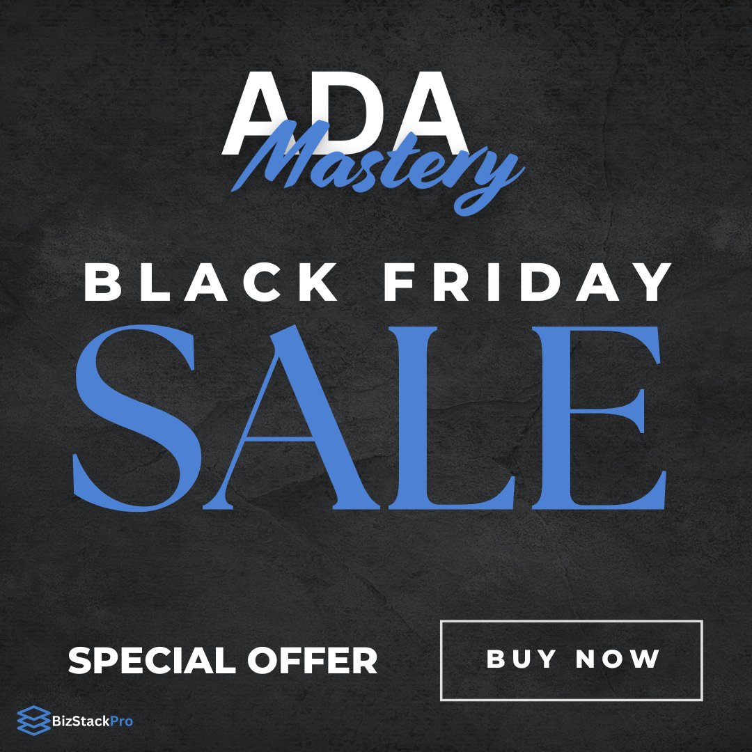 KenGeorgeII's tweet photo. Be the Change in Digital Accessibility! Our ADA Bundle Agency course gives you the tools to start helping businesses become accessible. And with our Black Friday offer, you save $200 monthly on the PREMIUM plan. https://t.co/3986RS7KX5 #bizstackproaffiliate https://t.co/vwlDSPaeZX