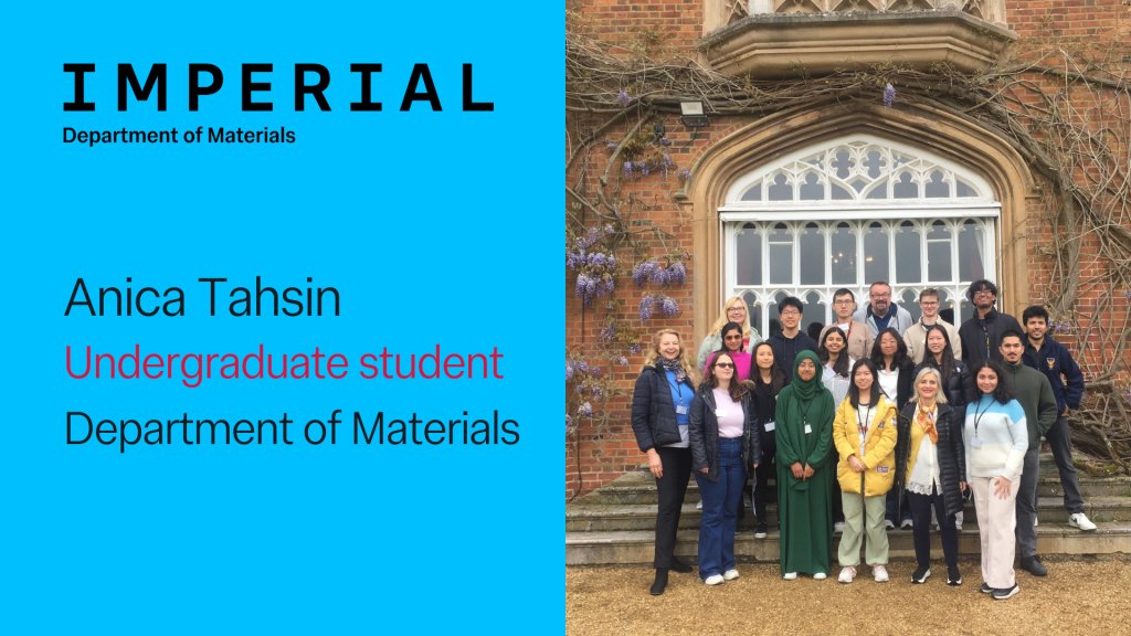 Meet Anica 👋 

Anica joined the Laidlaw Scholars Programme last year—a six week, paid student research project. Her project focused on reevaluating flood assessment in vulnerable communities in Bangladesh.

Learn more about her experience: blogs.imperial.ac.uk/materials/2024…