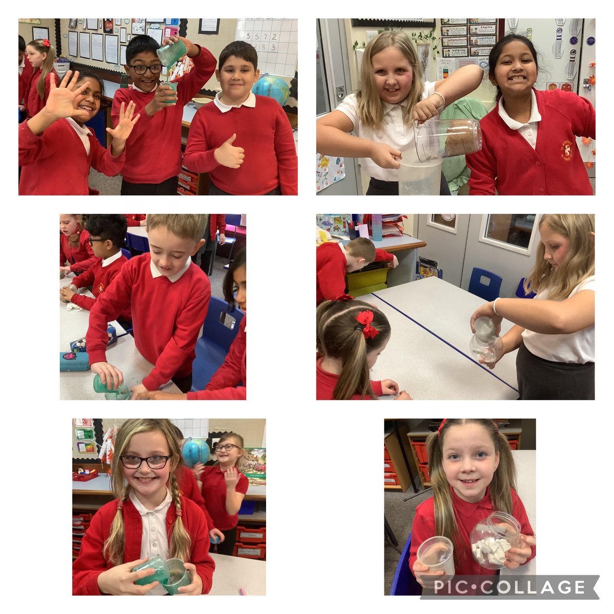 WerburghsWirral's tweet photo. Year 4 have enjoyed investigating states of matter by categorising materials into ‘solids, liquids and gasses’. We couldn’t believe that some solids can be poured and take the same shape as their containers! Fun to try at home 🏡 🧪
#scienceinvestigation https://t.co/hfsjHGBbaf