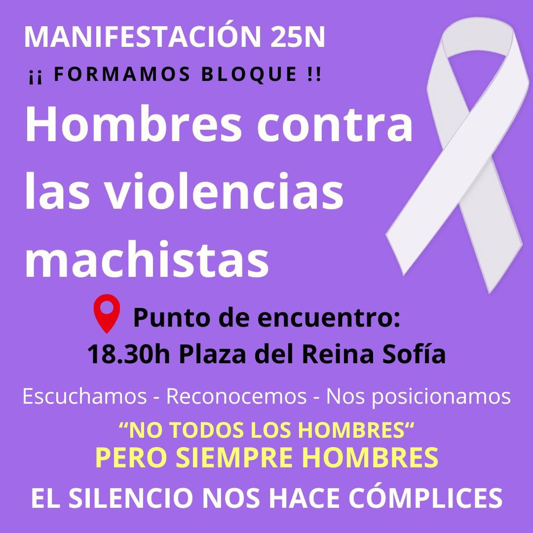 🔴🔊
Nos llega esta convocatoria desde otros grupos de hombres para este #25N
Hacer un bloque de hombres en la mani convocada x <a href="/FeminismosMad/">Feminismos Madrid</a> que sale d Atocha a las 19.00
Escuchamos -Reconocemos - Nos posicionamos
No todos los hombres pero siempre hombres
#ViolenciasMachistas