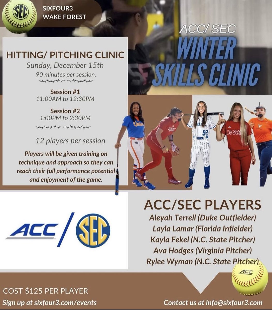 Super excited for this neat opportunity to be able to work an upcoming at SixFour3 on December 15th! Sign up here👉 sixfour3.com/wakeforest-eve…  🙌🙌It’s going to be a great opportunity to work with current collegiate athletes. Super pumped‼️‼️