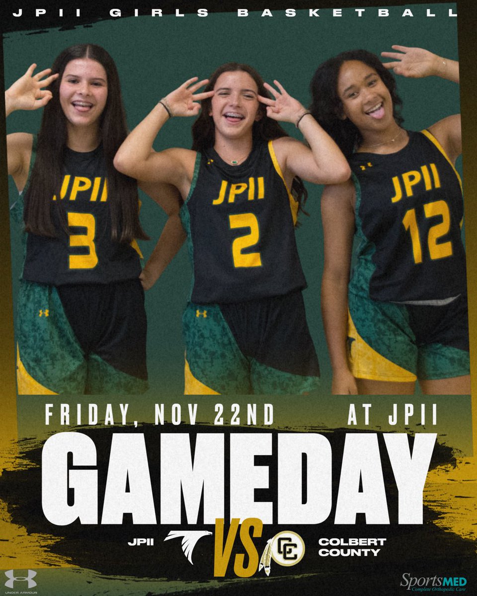 GAMEDAY!!! We host Colbert County! Come out and support your Falcons! 

It is also Partner School Night so all students from our partner schools get in free!

🆚 Colbert County
🏟️ St. John Paul II
⏰ Varsity 5:30PM