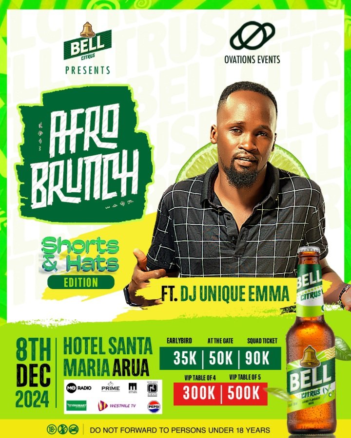 KirumiraMo177's tweet photo. Gulu people on the 8th of Dec the son of the soil will be performing at the Afro Brunch Arua at Hotel Santa Maria 
#BellAfroBrunch  #OvationsEvents https://t.co/vRxNXPHPxY