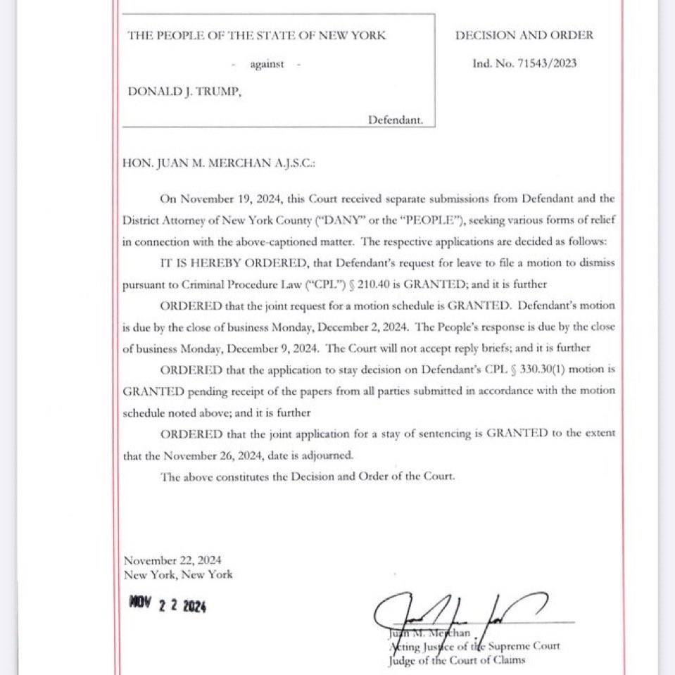 The47Record's tweet photo. Judge delays President Trump's hush money case indefinitely.

Lawfare defeated.

✅ https://t.co/KmhdrM4Lke