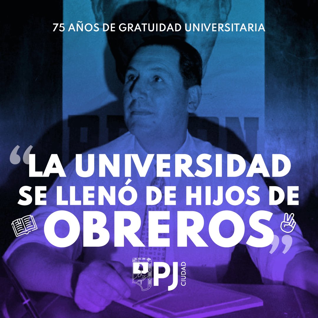 Hace 75 años Perón establecía la gratuidad universitaria y las universidades se llenaban de hijos de obreros. ✌🏼🇦🇷