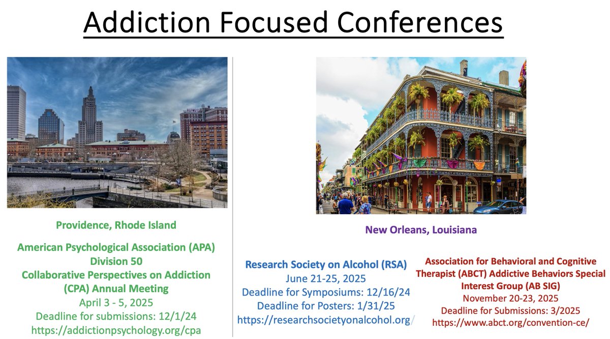 ABCT Addictive Behaviors SIG (@absig_abct) on Twitter photo Sharing a few of the upcoming Addiction Focused Conferences! <a href="/apadivision50/">APA Division 50 (Society of Addiction Psychology)</a> <a href="/ABCTNOW/">Association for Behavioral and Cognitive Therapies</a> <a href="/RSAposts/">RSoA</a> #AddictionScience #AddictiveBehaviors #Psychology #PsychologicalScience #AcademicTwitter #AcademicChatter #AcademicX Sharing a few of the upcoming Addiction Focused Conferences! <a href="/apadivision50/">APA Division 50 (Society of Addiction Psychology)</a> <a href="/ABCTNOW/">Association for Behavioral and Cognitive Therapies</a> <a href="/RSAposts/">RSoA</a> #AddictionScience #AddictiveBehaviors #Psychology #PsychologicalScience #AcademicTwitter #AcademicChatter #AcademicX