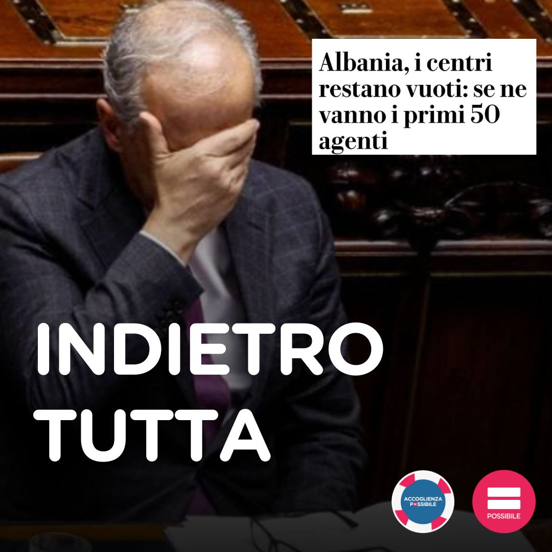 PossibileIt's tweet photo. Diminuiti gli agenti di stanza in Albania. Di ritorno in Italia operatori sanitari e di Medihospes a cui era stata affidata la gestione del centro. 

Nel silenzio del governo, è iniziata la smobilitazione decretando, almeno momentaneamente, il flop dell’intera operazione Albania. https://t.co/3shoFIry0H