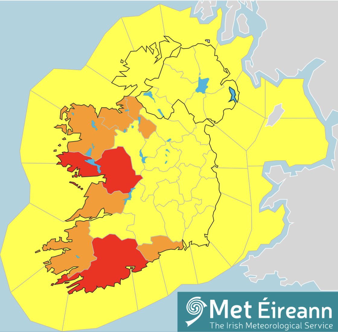 ⚠️ Weather Warning Update ⚠️

🔴 Red Rain Warning for Cork &amp; Galway. Coillte forests closed until Nov 25th.

🟠 Orange Rain Warning for Waterford, Kerry, Clare, Mayo, Sligo &amp; Leitrim. Caution advised due to flooding &amp; hazardous conditions. Follow safety signs and stay safe!