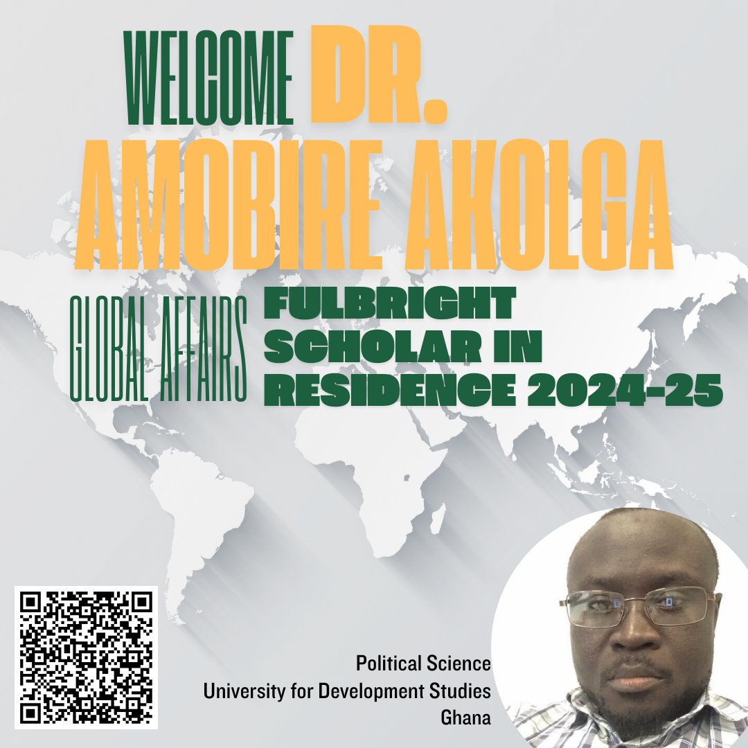 Global Affairs has the honor of welcoming Dr. Amobire Akolga as a Fulbright Scholar in Residence for the 2024-25 academic year. chss.gmu.edu/articles/21446