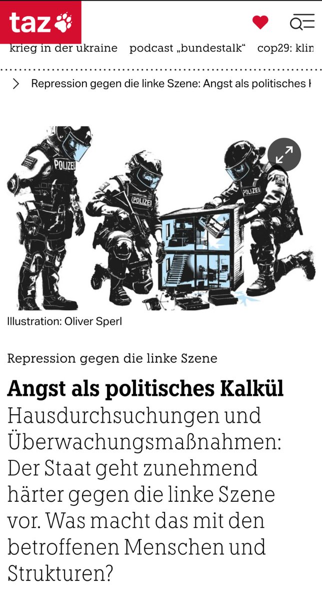 In der <a href="/tazgezwitscher/">taz</a> ist ein längerer Artikel zur aktuellen Repression erschienen, in der wir auch zu Wort kommen:
taz.de/Repression-geg…