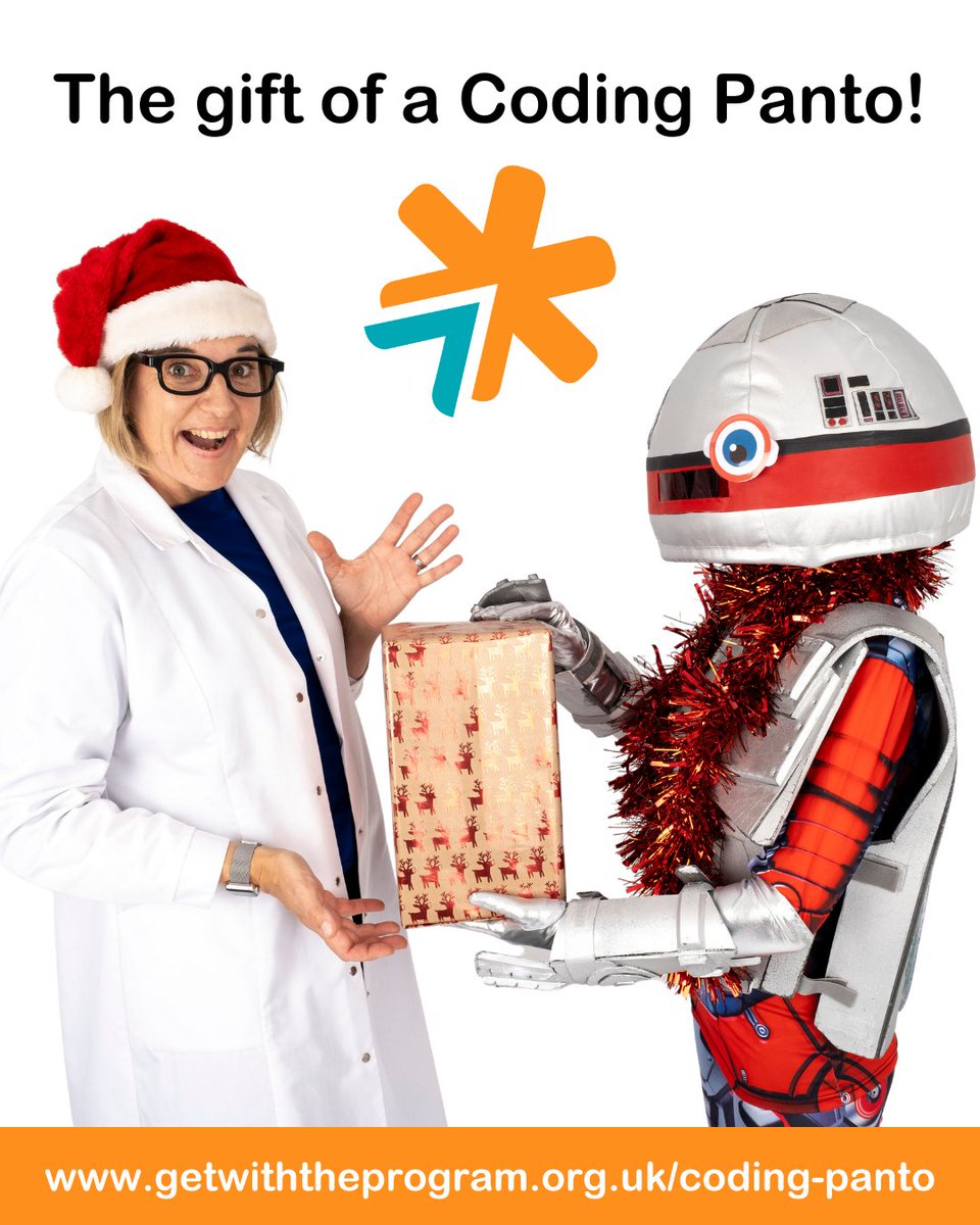 gwtp_uk's tweet image. 📣 Calling all #PTAs ....are you able to support your amazing teachers on the run up to the Christmas holidays? Gift a #CodingPanto to help make the end of year fun whilst at the same time focused on the curriculum!
getwiththeprogram.org.uk/coding-panto
#PTA #PTFA #CAS #STEMLearning #STEM
