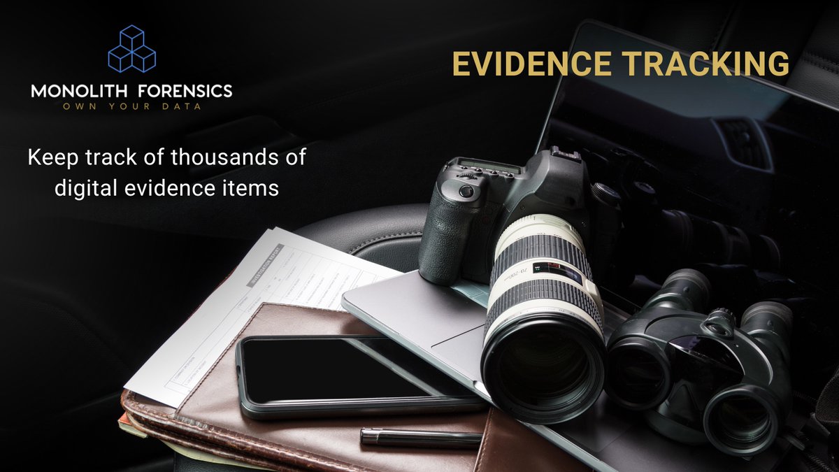 Monolith4n6's tweet photo. Know exactly where a piece of evidence is and its status in the investigation at all times. With a tracking dashboard, your team can easily find critical pieces of information in minutes, and have them right on hand for trial.  https://t.co/PCQT0dRT36 #casemanagement https://t.co/vg1bOHcm3m