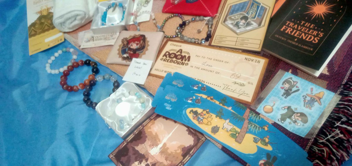 lacelazier's tweet photo. Finally got around to organizing my Hello, World merch haul! I got a lot of good stuff! #HeWo2FL https://t.co/AdviALl19O