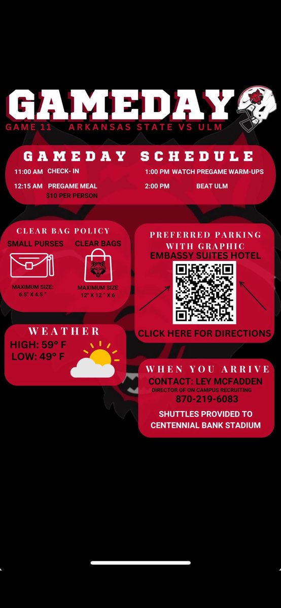 I will be at Arkansas state university tomorrow. Truly blessed‼️
#Wolveups🐺 <a href="/CoachDLett/">Derrick Lett</a> <a href="/LanceClark3/">Coach Lance Clark</a>