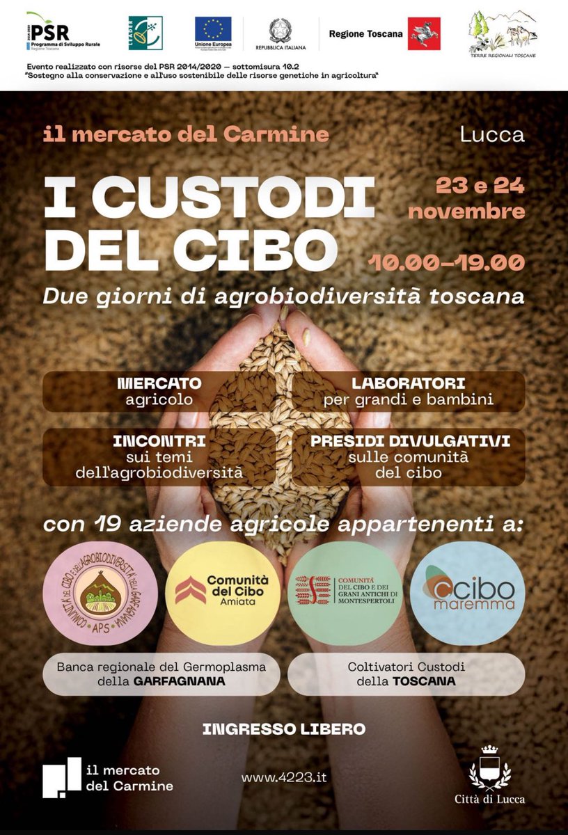 francescocelso1's tweet photo. Di nuovo c’è….
I custodi del cibo
Lucca https://t.co/W67TPJW8a0