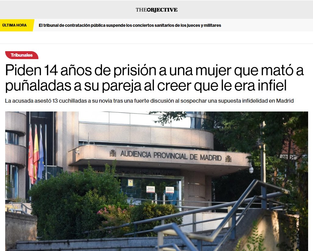 LtAgosta's tweet photo. Piden 14 años por matar a puñaladas a su novia lesbiana por creer que le era infiel.

Las mujeres también son seres humanos. Matan también por celos. La violencia de pareja no entiende de hembrismo ni de machismo.

https://t.co/LUX5RLqepb https://t.co/yiqDXyROLR